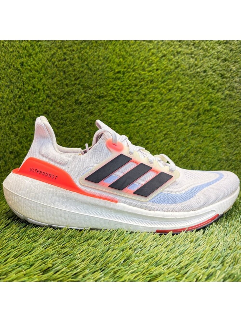 Adidas Ultraboost Light Mens Size 11.5 White Orange Blue Running Shoes Sneakers